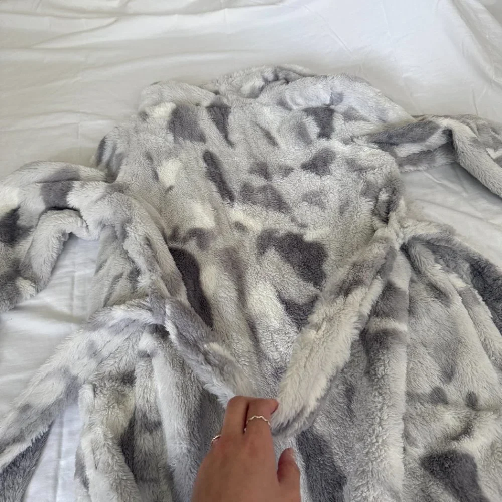 Target Winter Home Long Robe - White/Grey - Picture 2 of 13